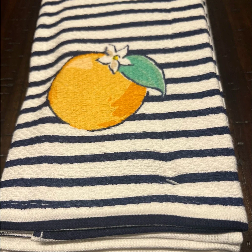 Kate Spade New York Stripe Navy Blue & White Kitchen Towels Set of 3
